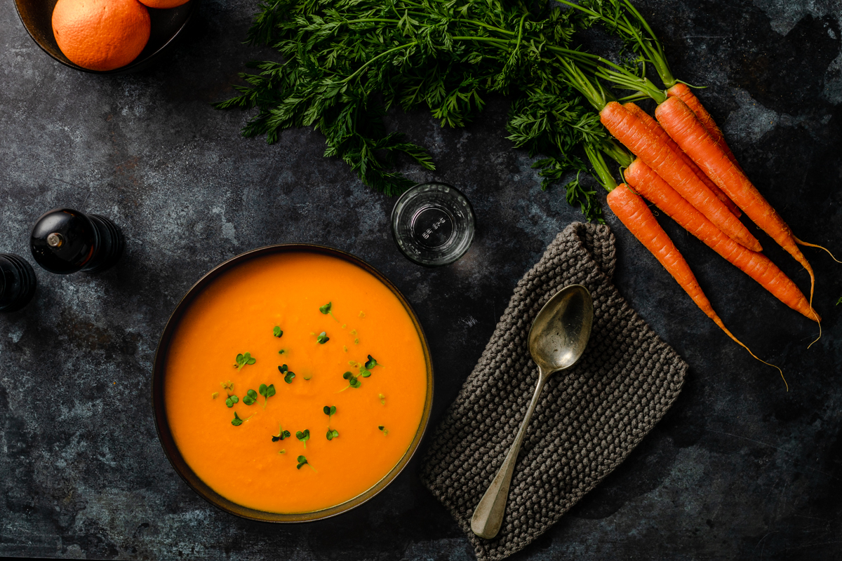 Möhren Orangen Suppe mit Kardamom